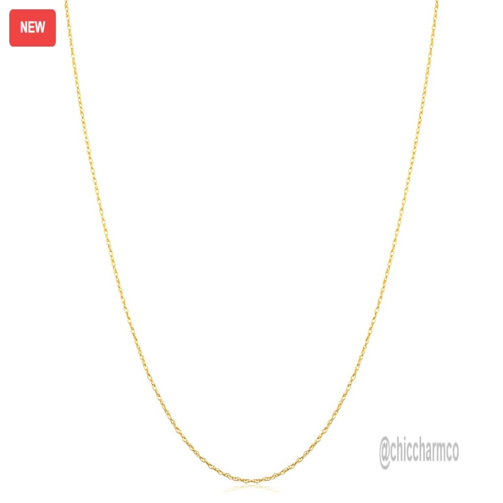 14k Gold Rope Chain Necklace 18 Inch Spring Ring Clasp Pendant Ready